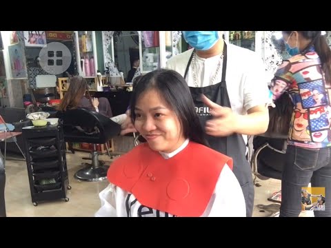 Cắt tóc ngắn nữ |Cắt bỏ mái tóc dài thành ngắn kiểu Bob layer .