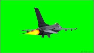 F-16 Fighting Aircraft Jet - Green Screen 3 - Free Use