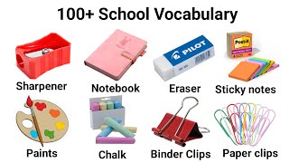 100 School Vocabulary Words With Easy English Sentences Learn School Items Fast