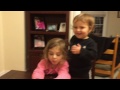 Adorable baby shocked sister won't kiss him