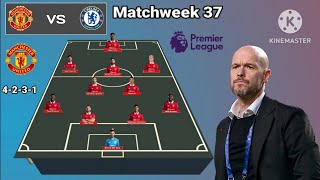 Manchester United vs Chelsea ~ Potential Line Up Man United Matchweek 38 Premier