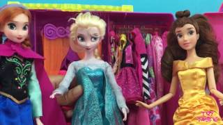 Frozen Elsa Hair, Dress up, Makeover, Magiclip Play Doh Dresses + Disney Princess Makeover party!