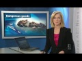 Toxic cargo falls from stricken ship