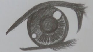 A way of drawing anime pretty girl's eye - pencil drawing