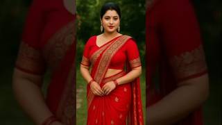 Vibrant Red Saree With Blue Contrast Blouse Bold & Modern Saree Look 2025 Desi Sarees