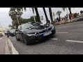 EXCLUSIVE! BMW i8 first time driving in public!! Details, driving scenes