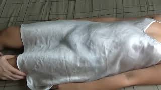 Thigh and Hip Massage in satin nightgown on Asian girl Thigh and Hip Massage in satin nightgown on Asian girl