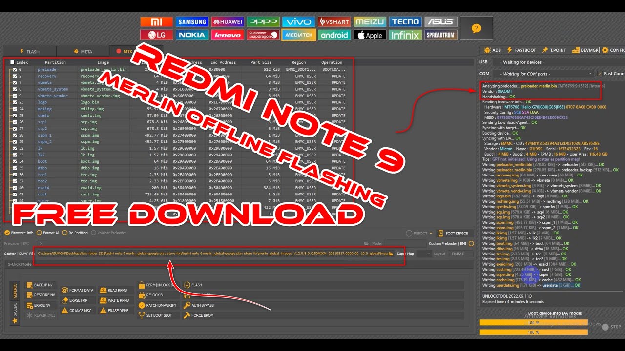 Redmi Note 9 Merlin Offline Flashing| | WITH UNLOCKTOOL Redmi Note 9 Merlin Offline Flashing| | WITH UNLOCKTOOL