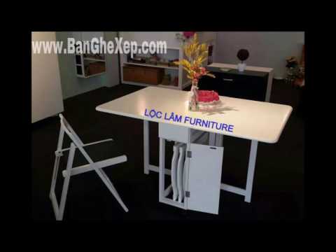 bàn ghế thông minh fuji trắng lộc lâm furniture