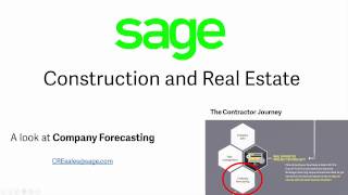 The Contractor Journey, Company Forecasting with Sage MyAssistant