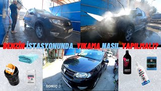 Benzin Istasyonunda Petrolde Güvenli Şekilde Otomobil Yıkamak