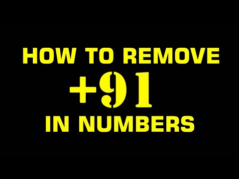 How to Remove Country Code or +91 from mobile numbers