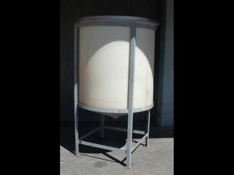 350 gallon vertical, conical bottom, poly tank