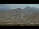 Wind farm generators in CA desert from I-10