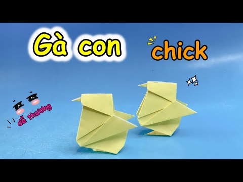 Hướng dẫn gấp gà con bằng giấy đơn giản nhất 🐣 How to make a paper Chick 🐤 gà con rất dễ thươg 🐥