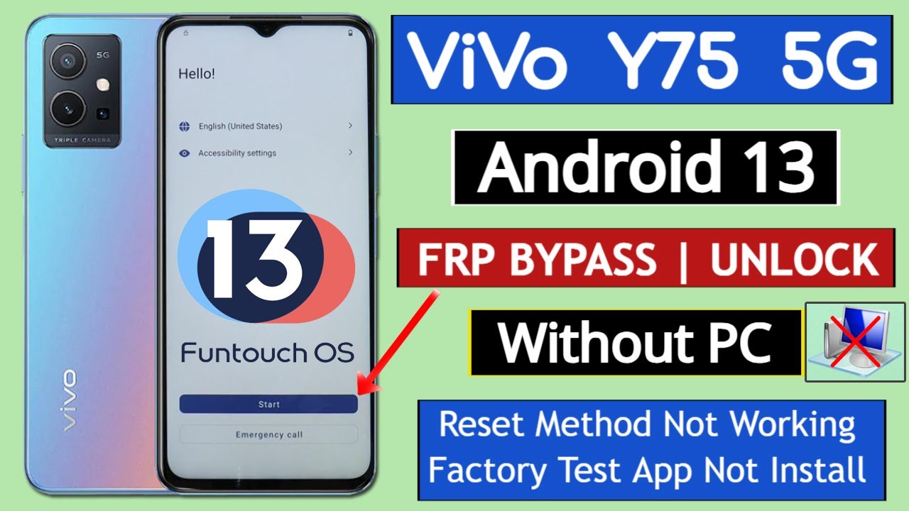 Vivo Y75 5G Android 13 Frp Bypass | Unlock Google Vivo Y75 5G Android 13 Frp Bypass | Unlock Google