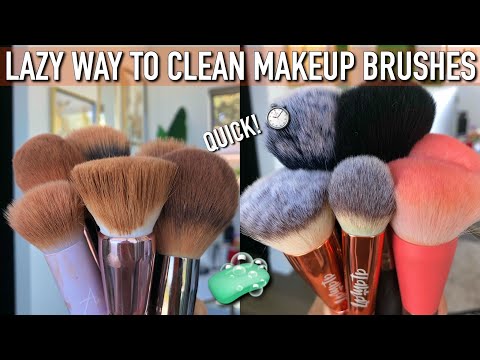 LAZY QUICK WAY TO CLEAN MAKEUP BRUSHES - YouTube