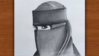 güzel eşarplı kadın çizimi | How to draw girl wearing hijab | Muslim girl drawin