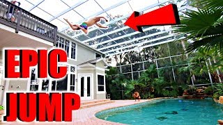 JUMPING Off 20 Foot Balcony INTO Pool!