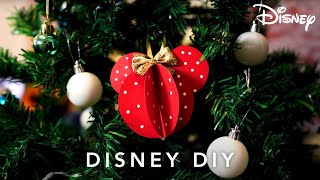How To Make A Mickey And Minnie Mouse Christmas Bauble | Disney Diy | Disney Uk