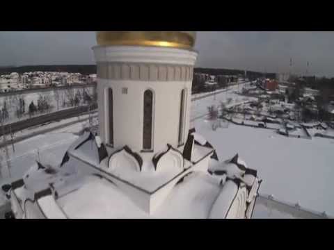 Church in Usovo (Moscow region - Russia) from multicopter board