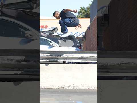 Yosef ratleff fakie varielflip over guard rail #skateboarding