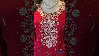 Hot Red D Embroidery Salwar Suit