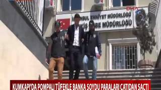 Kumkapida Pompali Tüfekle Banka Soydu Paralari Çatidan Saçti