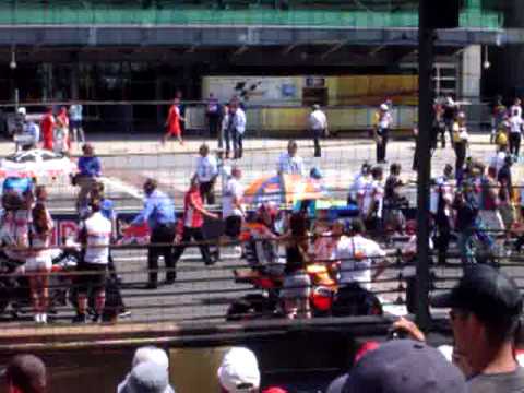 casey and adriana stoner on the ims grid moments before the warmup lap 