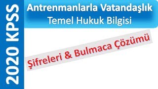 2020 Kpss Antrenmanlarla Vatandaşlik Temel Hukuk Bi̇lgi̇si̇