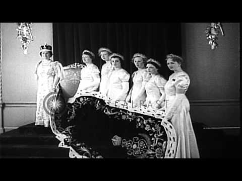King George VIQueen Elizabeth II and Queen Mary pose after the...