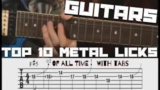 Guitars 10 Greatest Metal licks Of All Time - How To Play Guitar Lesson Tutorial with Tabs