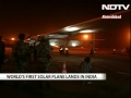 Solar-powered plane lands in India to complete first sea leg