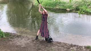 Girl Fail On Rope Swing