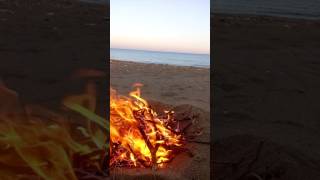 Fire And Beach From Mersinmezitli