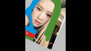 Blackpink Rose Azerbaycan Bayrağı Boyama
