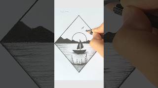 Beautiful Scenery Drawing #Drawing #Drawingtutorial #Pencilsketch #Satisfying #Art #Artvideo #Shorts