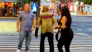 Real Alpha Male Protects Woman From Man Chasing Her