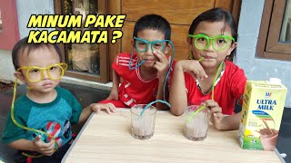 Sedotan Kacamata Lucu Unik 🕶 Air Minumnya Lewat Mata 🍹 Straw Glasses