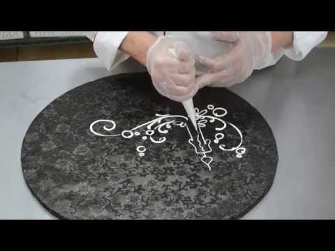 Cake Decoration Piping Scrolls - Butter Cream drawing