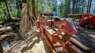 She Took Over His Saw Mill! | Milling Beetle Kill Ponderosa Pine For A Feature W