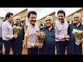 Udit Narayan Wishing Happy Birthday By Giving Flowers Banquets to Anjaan Shrivastav on 75th Birthday