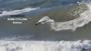 SKETCHY MAVERICKS 💣 BOMB CYCLONE 💣 Tow Session 🏄🏻♂️💦 #surf #snowboard #powerlinesproductions