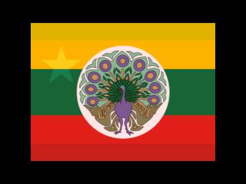 Myanmar National Anthem with a history of Burmese flags