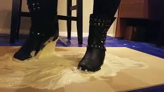 Girls Feet Stuck In Glue