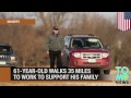 Man walks 35 miles to work: 61-year-old Steven Simoff walks 7+ hours everyday to support sick wife