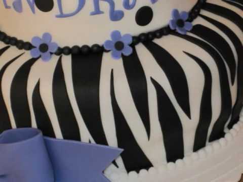 Zebra Wedding Decorations on Fondant Cakes   Sweet 16 Zebra   Polka Dot Themed