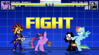 Twilight Sparkle And Yami Yugi Vs Felix The Cat And Rainbow Dash In A Mugen Match Battle Fight