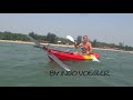 Power kite kayak sailing fast in Goa