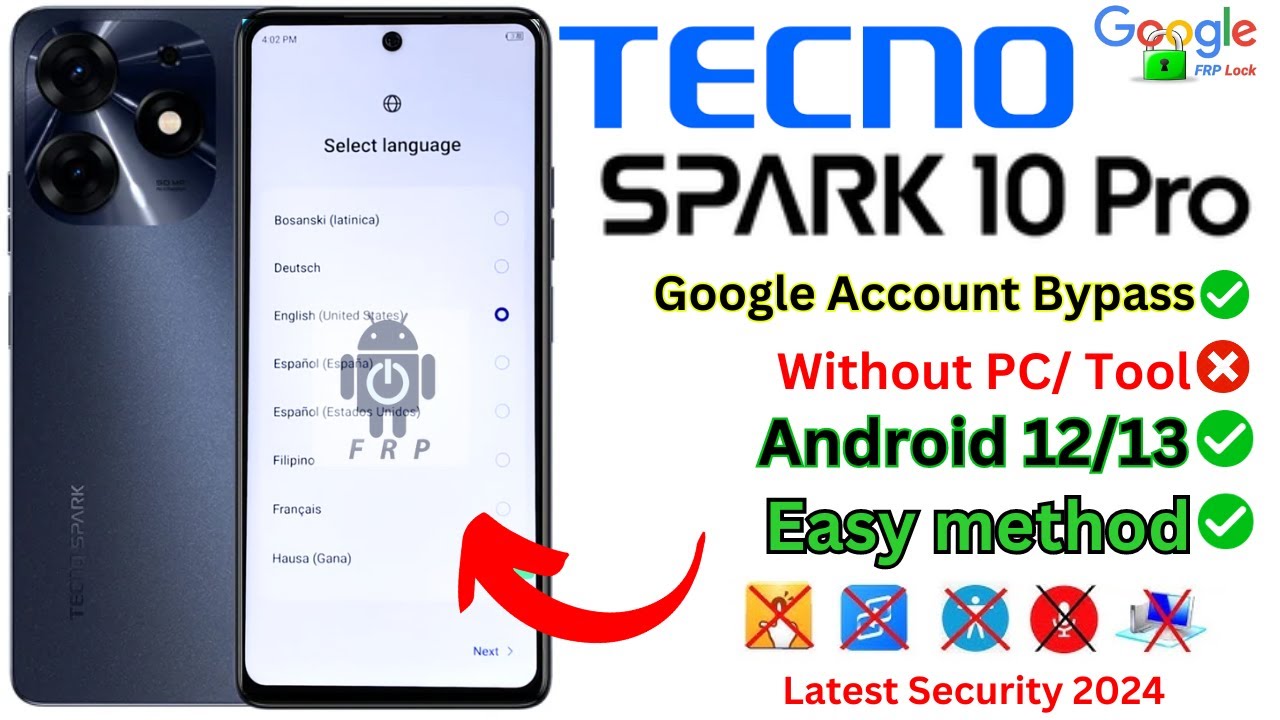 Tecno Spark 10 Pro (K17) FRP Bypass Without PC Latest Tecno Spark 10 Pro (K17) FRP Bypass Without PC Latest